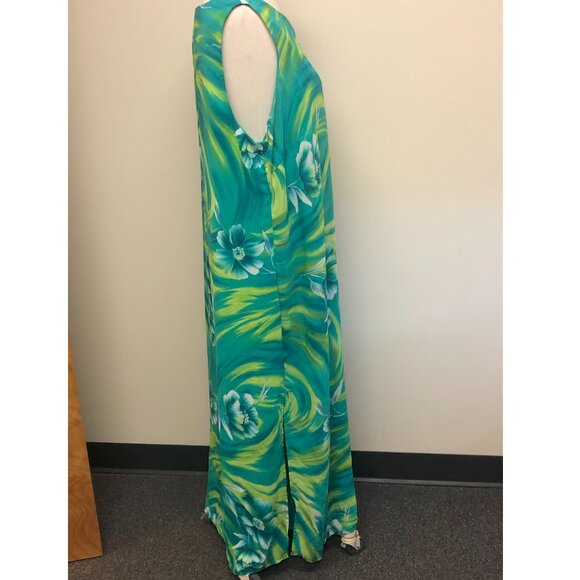 Bright Floral Hawaiian Dress sheer overlay - Picture 5 of 10